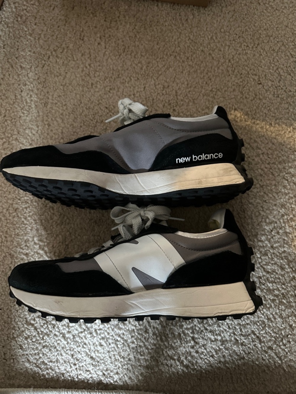 New Balance 327 sneakers black grey and white